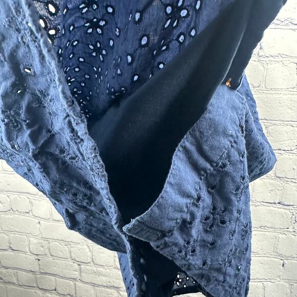 Japna Kids Navy Blue Eyelet Dress - Size 8 - - Picture 4 of 11